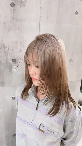 ミディアム カラー ミルクティー/ピンク カラー/ みう🎀のヘアスタイル