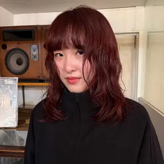 ミディアム カラー レイヤー/ベージュ mikuのヘアスタイル