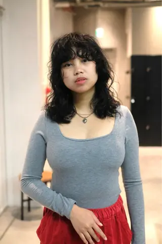 ミディアム パーマ 瓜谷 亮磨のヘアスタイル