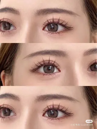 マツエク・マツパ ブリーチなしカラー ダブルカラーエクステのヘアスタイル