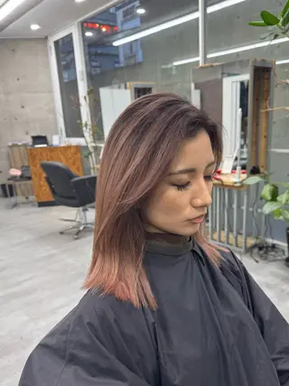 セミロング カラー 艶髪✨ブリーチ職人 井手正康のヘアスタイル