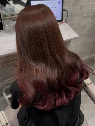 セミロング カラー 推しカラー💫 ブリーチ💫若菜覚のヘアスタイル