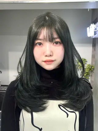 セミロング レイヤー×ツヤカラー 渋谷/kougaのヘアスタイル