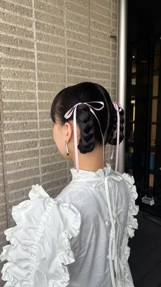 ロング ヘアアレンジ カットモデル/ セット/宮里心香のヘアスタイル