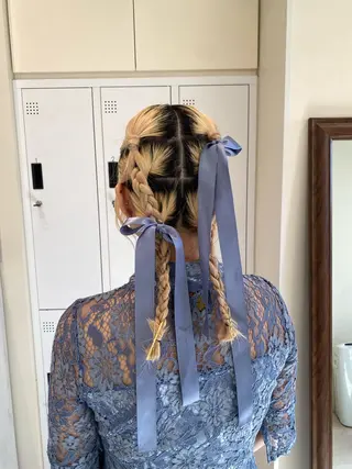 ロング ヘアアレンジ 暖色カラー /ヘアアレンジ/花鈴のヘアスタイル