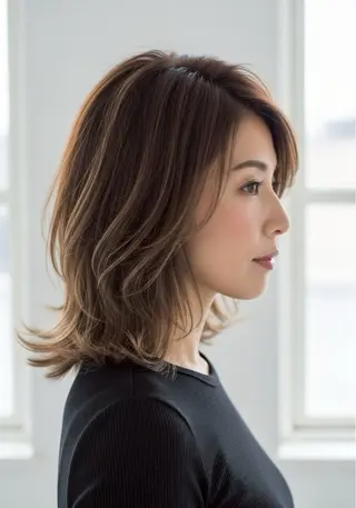 ミディアム 🫧下石 にな🫧のヘアスタイル