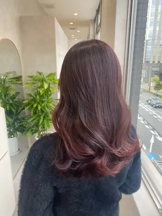 セミロング カラー 韓国ヘア・カラー 🩵SHIZUKUのヘアスタイル