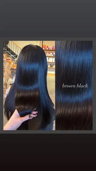 ロング カラー 暖色カラー／ボブ／ 酸性ストレート／羽菜のヘアスタイル