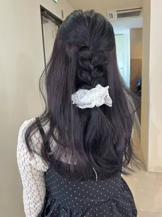 ロング カラー mizuki/ピンク ベージュ.レイヤーのヘアスタイル