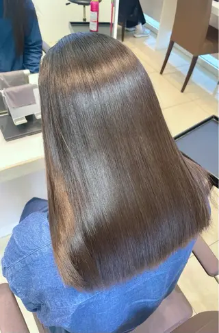 ミディアム パーマ 学割 悟 韓国風艶髪縮毛矯正のヘアスタイル