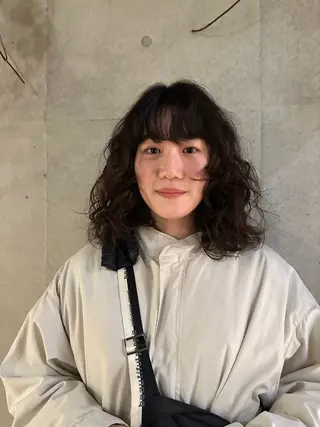 ミディアム パーマ 似合わせカット /パーマ岡本淳平のヘアスタイル