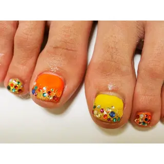 ネイル 痛ネイル/ワンホン/ フィルイン/長さだしのネイルデザイン