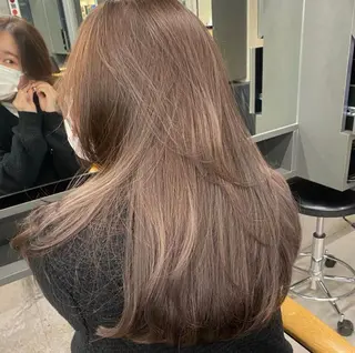 セミロング カラー レイヤー/柔色 カラー/SAkiのヘアスタイル