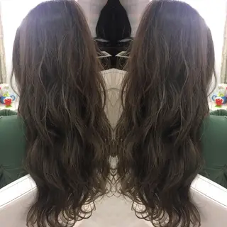 セミロング ロング カラー 髪質改善 中川　翔のヘアスタイル