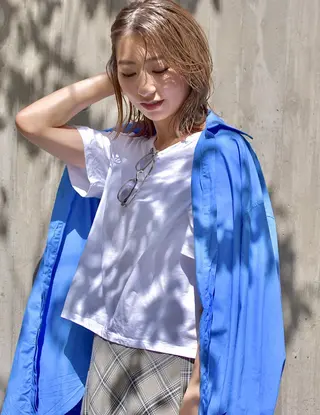 ミディアム hoNua. 栄/透明感カラーのヘアスタイル