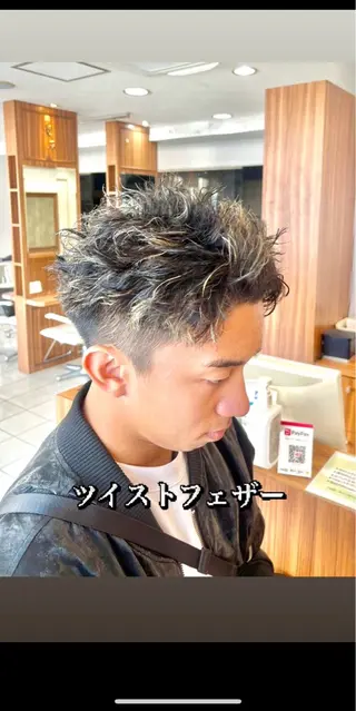 ショート カラー パーマ メンズ パーマ特化美容師 🔥Yoshiyaのヘアスタイル
