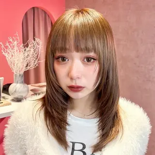 カラー 山崎/ボブ縮毛矯正 レイヤー髪質改善のヘアスタイル