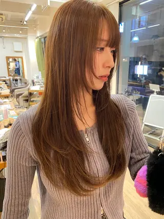 ロング カラー ナチュラルヘア🫧 ナナミのヘアスタイル