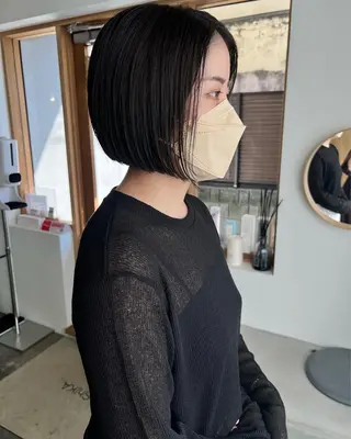 ショート カラー ミディアムパーマ /癖毛パーマのヘアスタイル