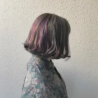 ショート カラー インナーカラー/天神 ブリーチ/吉田のヘアスタイル