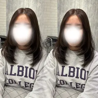 ミディアム カラー ヘアアレンジ kei/透明感カラー /ベージュ/インナーのヘアスタイル