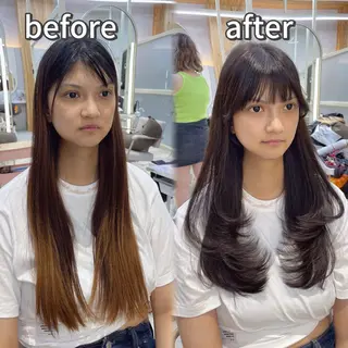 ロング 顔周り/透明感カラー /韓国ヘア/TAKUのヘアスタイル