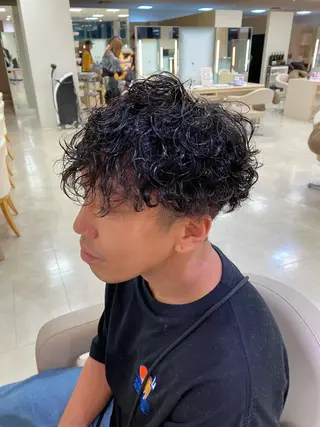 ショート パーマ メンズ 湘南/メンズパーマ/ ハイライト/ユチカのヘアスタイル