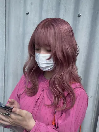 ロング カラー ヘアアレンジ ハイトーンカラー/ miyuuのヘアスタイル