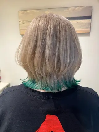 ミディアム カラー 渋谷ハイトーン/ デザインカラー阿部のヘアスタイル