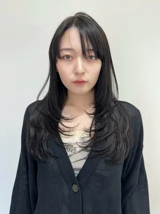 セミロング カラー 似合わせhair /モガミユナ🎀のヘアスタイル