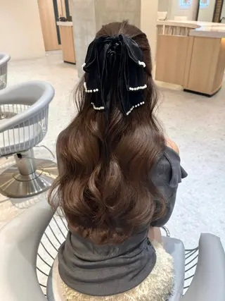 ロング カラー ヘアアレンジ はるか/ヘアアレンジ ブリーチなしカラー♡のヘアスタイル