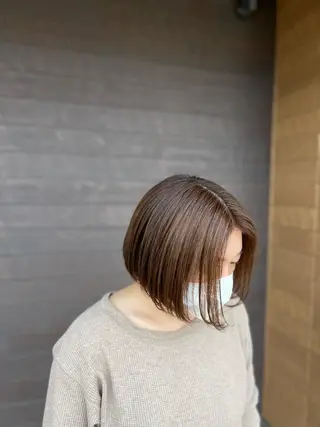 ミディアム カラー 太白区白髪ぼかし/ ボブカット/千葉達人のヘアスタイル
