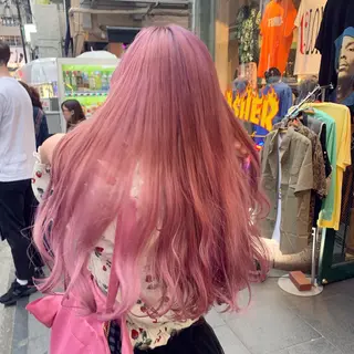 ロング カラー ピンクベージュ/新潟 万代/高橋桃葉🍑のヘアスタイル