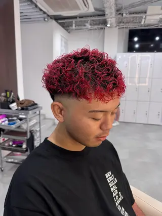 カラー パーマ メンズ R/🤎 パーマ&ブリーチ🔥のヘアスタイル