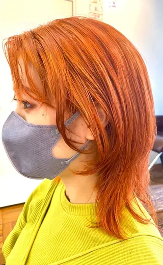 ミディアム カラー ショートウルフ💚 レイヤー/井上翔のヘアスタイル