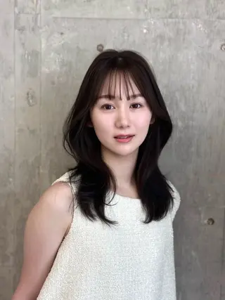 ミディアム 日韓レイヤー🇰🇷 透明感カラー/ナカネのヘアスタイル