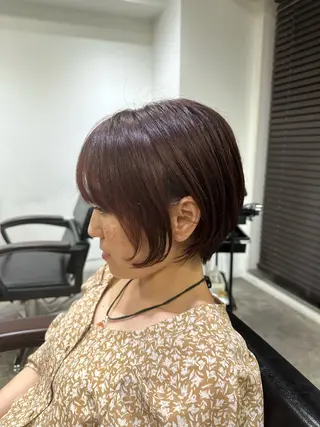 ショート カラー ボブ/レイヤー/透明 感カラー/dai🌿のヘアスタイル