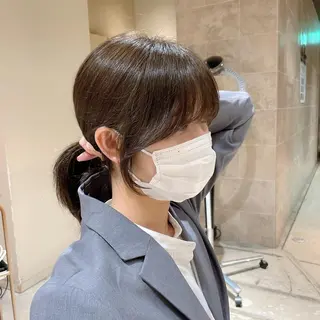 セミロング カラー 本格韓国ヘア🇰🇷 【uni】キューさんのヘアスタイル