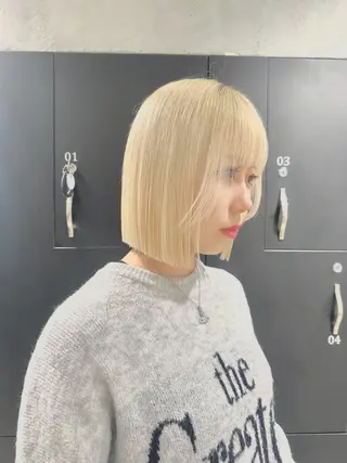 ミディアム カラー ハイトーン･髪質改善 MIOKAのヘアスタイル