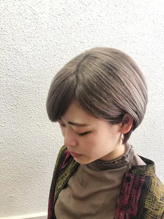 ショート カラー 髪質改善/美髪矯 正ヤマモトハルキのヘアスタイル