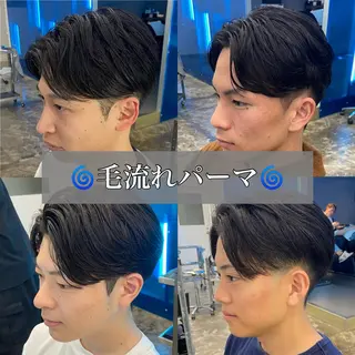 パーマ メンズ THE DAY TOKYO men's cut 表参道/青山所属・メンズセンターパート 外人風ヘア/KOTAのヘアスタイル