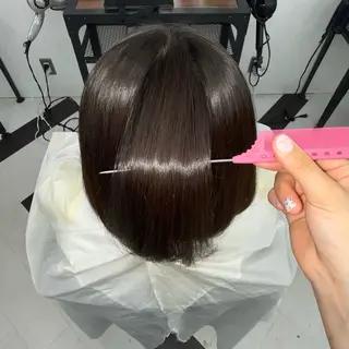 ミディアム ななみ.⋆𝜗𝜚 艶カラー/まつパのヘアスタイル