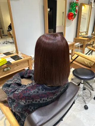 ミディアム カラー 小西冬馬  髪質改善 縮毛矯正 艶カラーのヘアスタイル