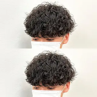 ショート パーマ メンズ 33【SASA】OSAKA【ササ】所属・✂︎メンズパーマ✂︎ 伊藤秀真のヘアスタイル