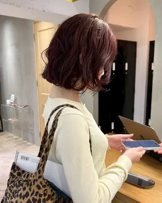 ミディアム カラー パーマ くすみカラー/ パーマ/ろーれんのヘアスタイル