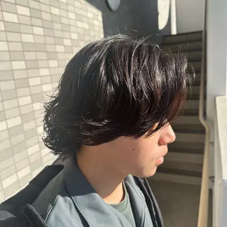 ミディアム パーマ メンズ Yin Yang 下北沢所属・エイヤ/メンズパーマ 🪮/カラー🌈のヘアスタイル