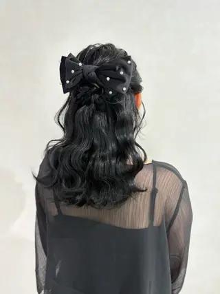 セミロング ヘアアレンジ ヘアセットサロン /上坪愛美のヘアスタイル