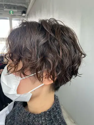 ショート パーマ ブリーチなし透明感 タケザワミキのヘアスタイル
