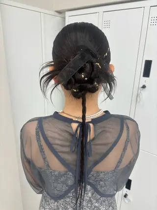 ロング カラー ヘアアレンジ メンズ シールエクステ🎀 羽エクステ🌙しぇるのヘアスタイル