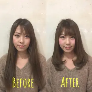 セミロング レイヤーカット✂︎池 袋個室サロンkumaのヘアスタイル